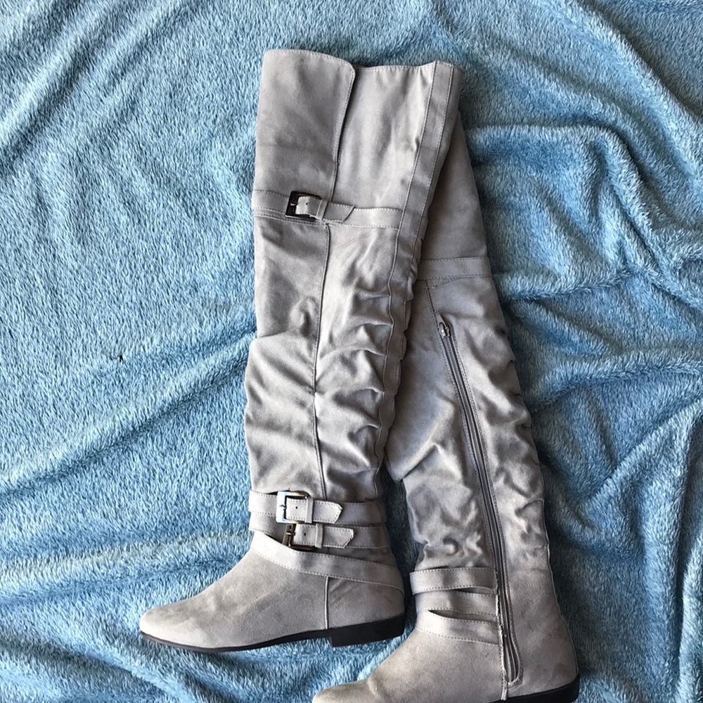 Suede over-knee boots